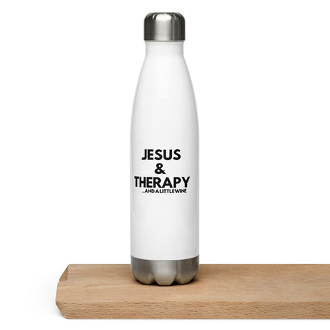 Jesus, Therapy and a Little Wine water bottle
